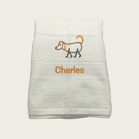CUSTOM  Embroidered Dog Towel - Picture 1 of 5